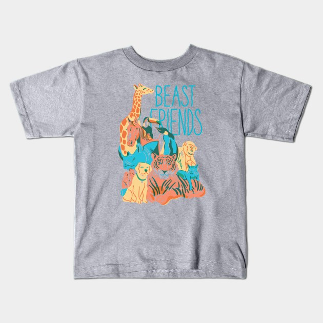 Beast Friends Kids T-Shirt by JordanKay